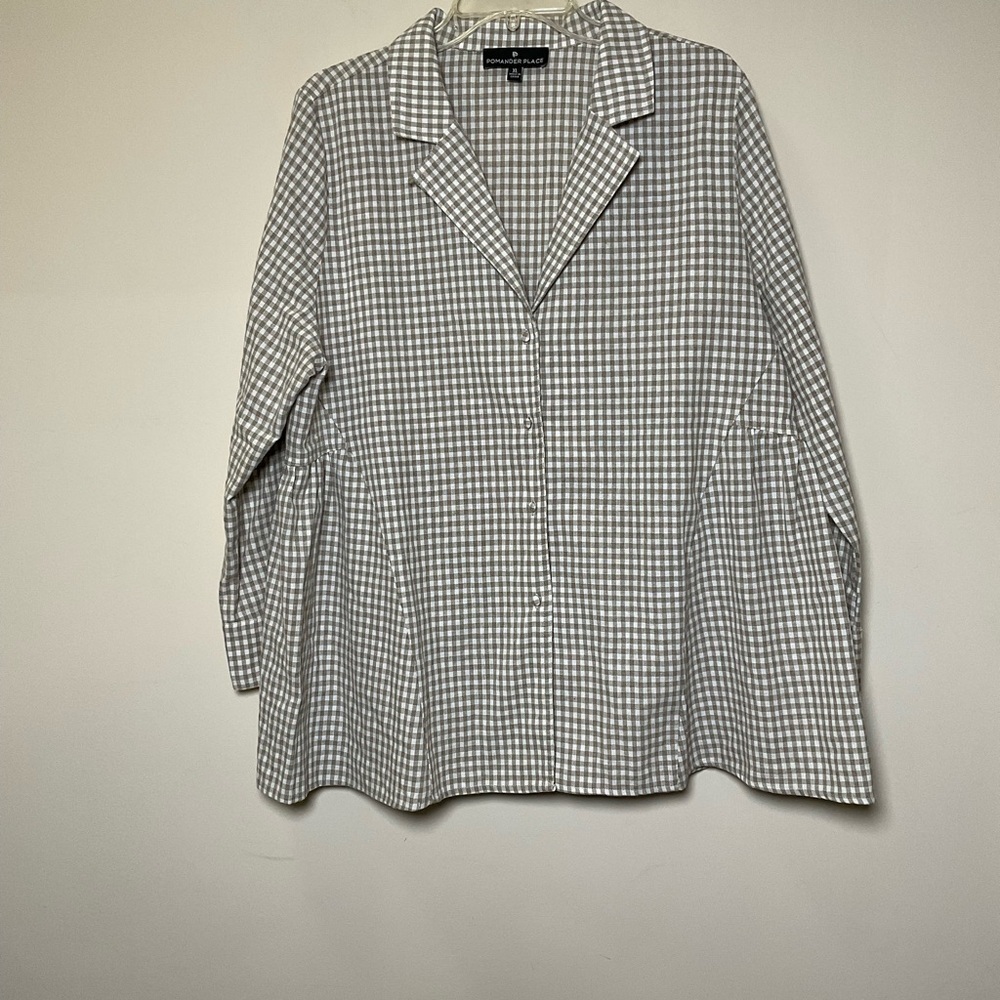Tuckernuck Pomander Place Scarlett Gingham Button Down Blouse Size XL